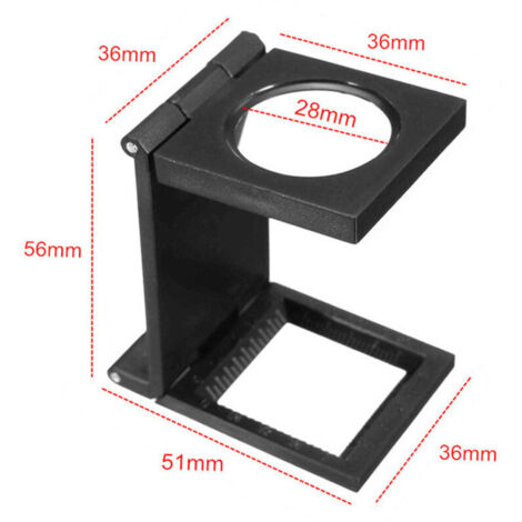 Loupe de table pliable 10x – Alliage de zinc et verre optique – Pour horlogerie, bijouterie, travaux de précision (1/5)