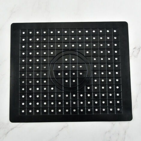 noir Lot de 2 tapis de protection pour évier de cuisine en caoutchouc antidérapant durable, facile à nettoyer et à couper soi-même. (1/5)