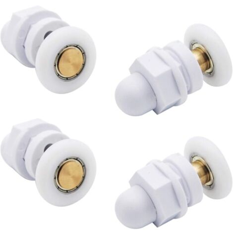 Roulettes de Douche Roue pour Porte de Douche Roulettes Coulissantes Rouleaux De Porte De Douche Laiton Cabine de Douche Porte a Roulette Roue de Porte Poulies Accessoire Matériel Outil 4PCS (1/5)