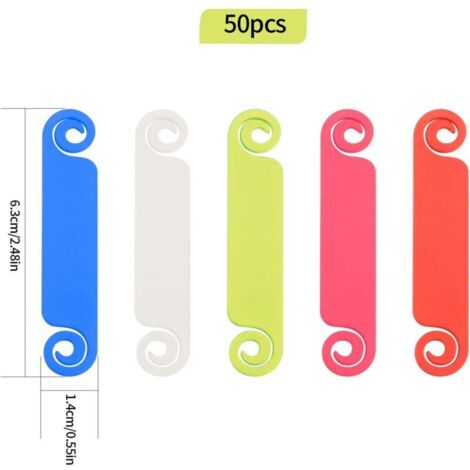 Lot de 50 étiquettes d'identification de câble, étiquettes de câble multicolores pour marquer les fils, système de marquage, gestion des câbles. (1/5)
