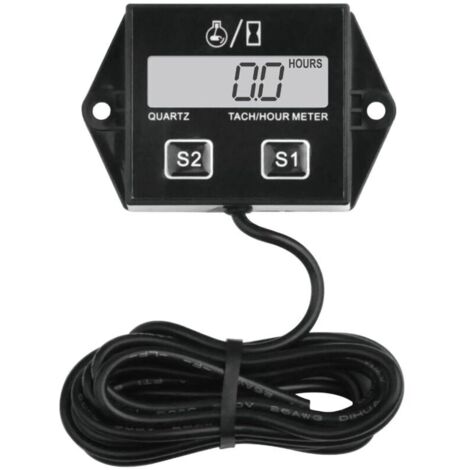 Digital Compteur Heure Tachymètre,Batterie Remplaçable RPM Mètre Pour Scooter Pelouse Tracteur Dirt Bike Générateur (1/5)