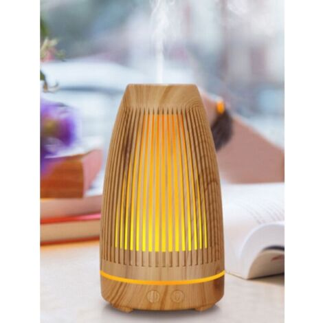 Diffuseurs d'Huiles Essentielles Electrique, Ultrasonique Humidificateur Diffuseur Aromathérapie Electrique 7 Couleurs Lumières LED pour la Maison, Yoga, Bureau, Spa, Chambre - Bois (1/4)