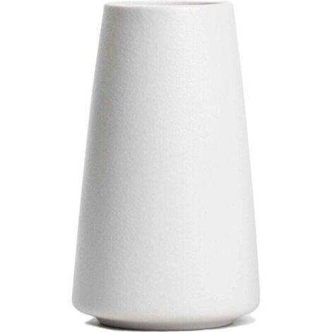 Vase en céramique blanc uni – Vase à fleurs minimaliste pour table moderne – Décoration intérieure cheminée, salon, chambre, cuisine