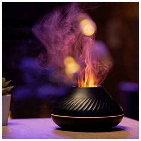Diffuseur d'huiles essentielles humidificateur 130ml – 7 couleurs de flamme – Ultra silencieux 25dB – Arrêt automatique sans eau (1/5)