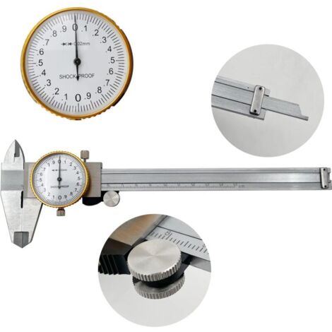 Pied à coulisse 0-150mm 0.02mm – Acier inoxydable – Cadran clair pour mesures internes et externes – Outil de précision antichoc (1/5)