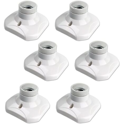 Lot de 6 douilles E27 à visser – Compatible ampoules LED jusqu'à 60W – Matériau ignifuge et céramique – Installation facile dans garages et salons - 220-240V (1/5)