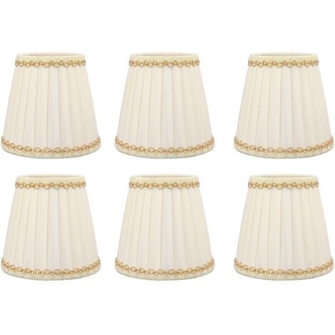 SUNXURY 6 pièces ensemble petit abat-jour Style moderne pince en tissu sur ampoule lustre abat-jour pour mur de Table (1/5)