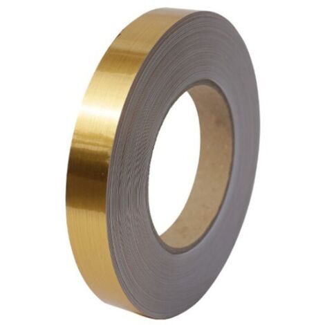 Rouleau adhésif décoratif PVC 50m x 10mm – Imperméable et résistant à la déchirure – Pour sols, murs, plafonds, fenêtres – Couleur dorée - 50m2cm (1/5)