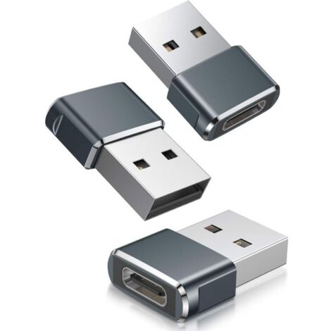 Adaptateur USB vers USB C 3 Pack,Type C Femelle USB A Mâle Convertisseur Chargeur (1/5)