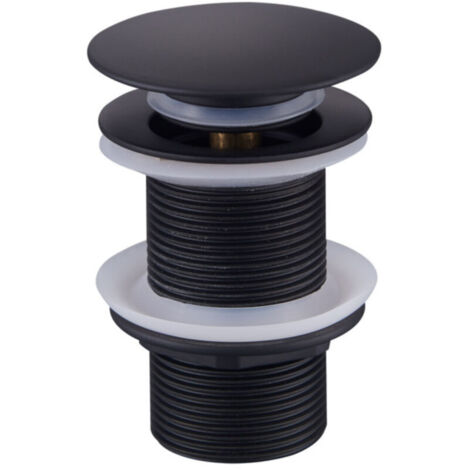 Bonde de lavabo pop up sans trop-plein – Laiton noir de haute qualité – Connexion G1¼ – Drainage efficace pour éviers standards – Versaillesfr (1/5)