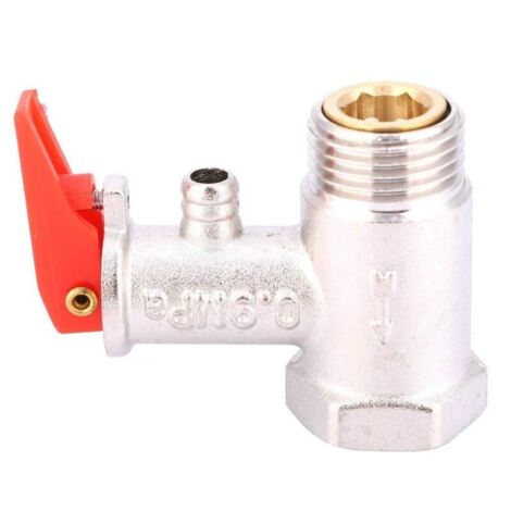 Ej.Life 1Pc soupape de sécurité chauffe-eau contrle de décharge de pression laiton nickelé 0.9MPa G1/2in (1/5)