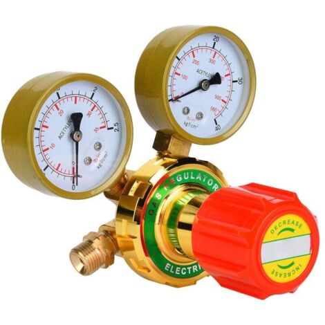Ej.Life Régulateur de gaz acétylène, régulateur de gaz de soudure, compteur de pression acétylène pour chalumeau à gaz, kit de coupe G5/8 CGA580 (sortie acétylène 5/8) (1/5)