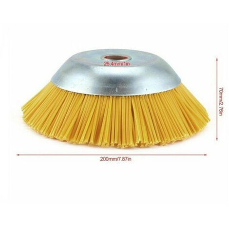 Brosse anti-mauvaises herbes en nylon pour débroussailleuse - Outil de jardin - Tête de débroussailleuse - Trou intérieur 25,4 mm (1/4)