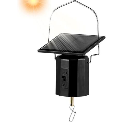 Moteur rotatif à énergie solaire pour décorations légères – Capacité de charge 2,7 kg – Panneau solaire ABS 6,8 x 6,8 cm – Vitesse 40-50 tours/minute (1/5)