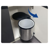 Andyou – Poubelle sous évier pivotante 14 L – Ouverture automatique – Installation facile à gauche ou à droite – PVC robuste anthracite