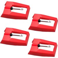 Aiguilles pour tourne-disque, aiguille de phonographe pour tourne-disque , aiguille de rechange pour lecteur de vinyle , lot de 4 rouges