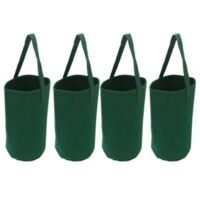 FLITI 4-piece set of inverted hanging planting bags for tomatoes and strawberries, florist bags, seedling bags, green