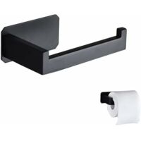 Stainless steel toilet paper holder, original wall-mounted toilet paper holder without drilling, black toilet paper holder with 3M adhesive for bathroom decoration, toilet, kitchen accessories
