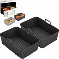 Silicone hot air fryer inserts, hot air fryer accessories for dual hot air fryers, reusable hot air fryer inserts for Tower Instant Vortex Salter.