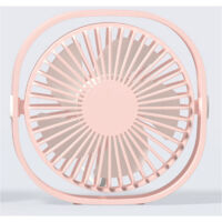 Petit ventilateur USB portable silencieux alimenté par USB uniquement (sans batterie), refroidissement, 3 vitesses, réglable, pivotant à 360°, pour la maison, le bureau, la chambre, Rose