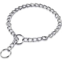 Collier de Chien en Métal Collier Chaîne de Chien Collier Ras du Cou de Chien en Acier Collier Anti-Glissement Ras du Cou de Marche Formation pour Animaux de Compagnie 3 mm x 55 cm