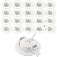 Spot Led Plafond Encastrable, 20 Spots Encastrables LED ASTURIE Orientable, Spot LED Encastrable Orientable