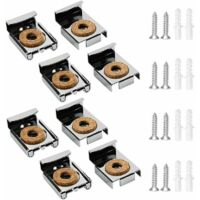 Accroche Miroir Clips de Miroir Attache Miroir Fixation Miroir Mural Clips de Montage Miroir avec Vis et Tubes d'expansion pour Suspensions de Fixation de Miroir,,8Pcs