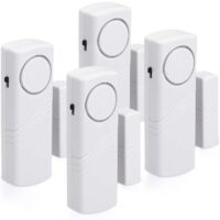 Alarme Porte et Fenêtre - Lot 4x Alarme Sans Fil Anti-Intrusion - Sécurité Maison Contre Cambriolage - Fonctionnement Magnétique