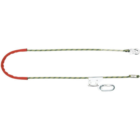 Longe de maintien réglable 2m âme acier + gaine de protection - EN354/EN355