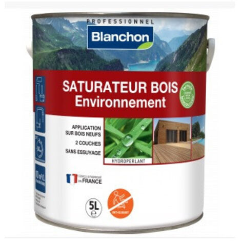 Blanchon – Saturateur bois 5L – Protection anti-UV – Aspect mat – Rendement 10 m²/L/couche – Application directe sur bois neuf