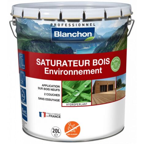 Blanchon – Saturateur bois naturel 20 litres – Protection efficace pour terrasses et caillebotis – Pénétrant et non filmogène – Rendement 10 m²/L/couche