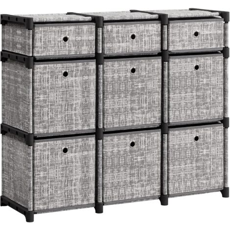 Étagère à 3 Niveaux, Meuble de Rangement à 9 Compartiment, 83,5 x 30 x 79,5 cm (1/5)