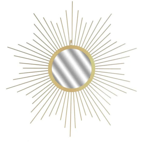 The Home Deco Factory – Miroir soleil doré 66cm – Forme ronde – Verre et métal – Design moderne pour intérieur – Poids léger 0,929kg