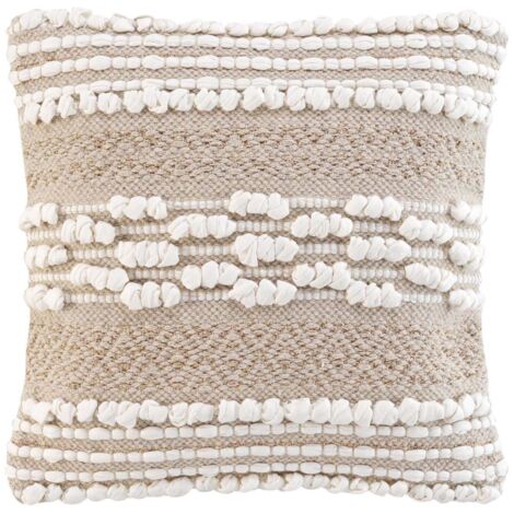 Coussin Déco "blanca" 40x40cm Naturel & Blanc (1/4)