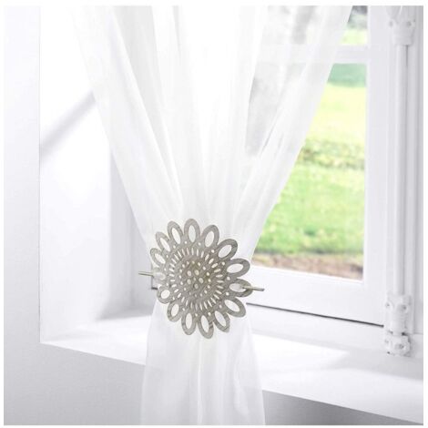 Embrasse De Rideau Broche "mandy" 17cm Blanc (1/4)