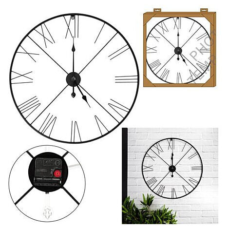 HORLOGE FILAIRE CHIFFRES ROMAINS 70CM (1/4)