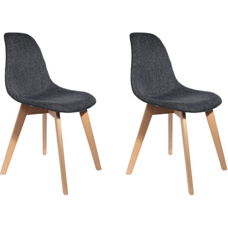 Chaise Grosse Maille Noire - Lot De 2 (1/5)
