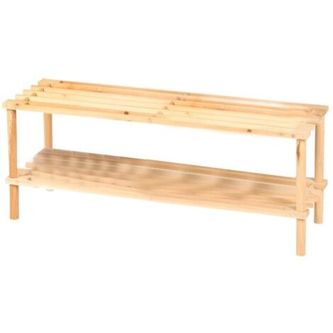 ETAGERE RANGE CHAUSSURES 2 NIVEAUX 74X26XH30CM (1/3)