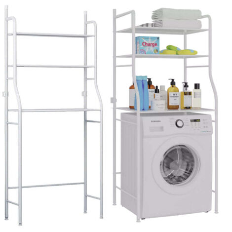 Étagère De Rangement Pour Machine à Laver – Gain De Place Au-dessus Du Tambour – Nisorpa – Noir – Acier – 63x105cm