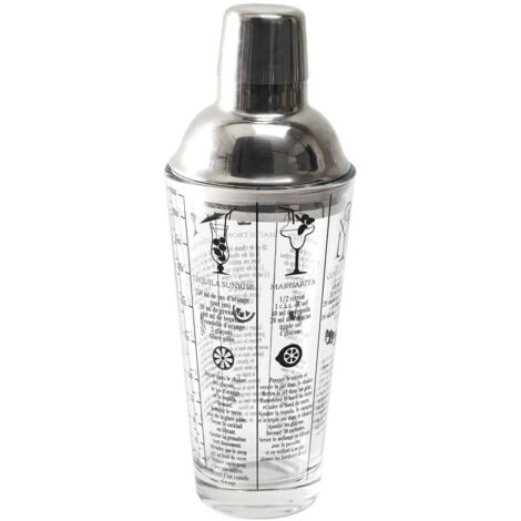 Shaker en verre 450 ml – Verre borosilicate – Recettes cocktails incluses – Dimensions L. 29 x l. 10,5 x H. 33,8 cm – Cook Concept (1/6)
