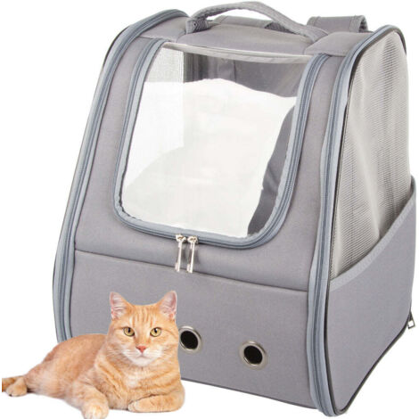 Sac de transport sac à dos pour chat chien lapin fenêtre dos ventilé (1/5)