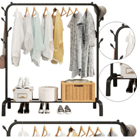 Penderie portant meuble a chaussure 143 cm x 96 cm x 42 cm (1/3)