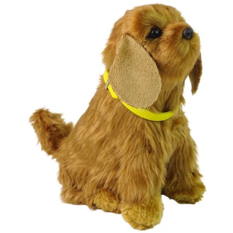 Peluche chien Cocker interactif aboie et remue la queue (1/2)