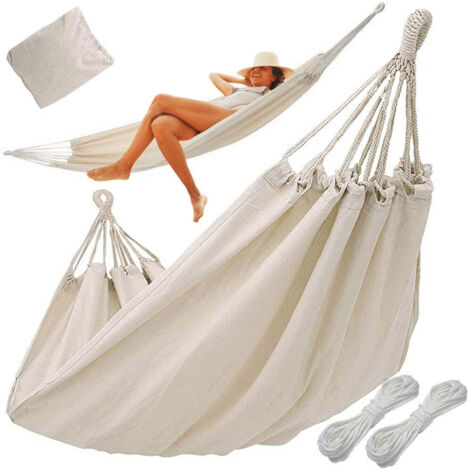 Hamac de jardin suspendu + 2 cordes 200 cm (1/5)