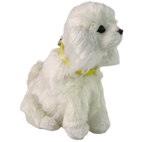 Peluche chien chiot caniche interactif aboie queue qui bouge (1/3)