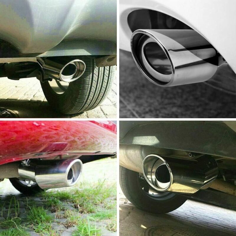 Embout Tuyau Échappement Silencieux Argent Chrome Acier Inoxydable Diamètre 50mm - Look Sportif Voiture