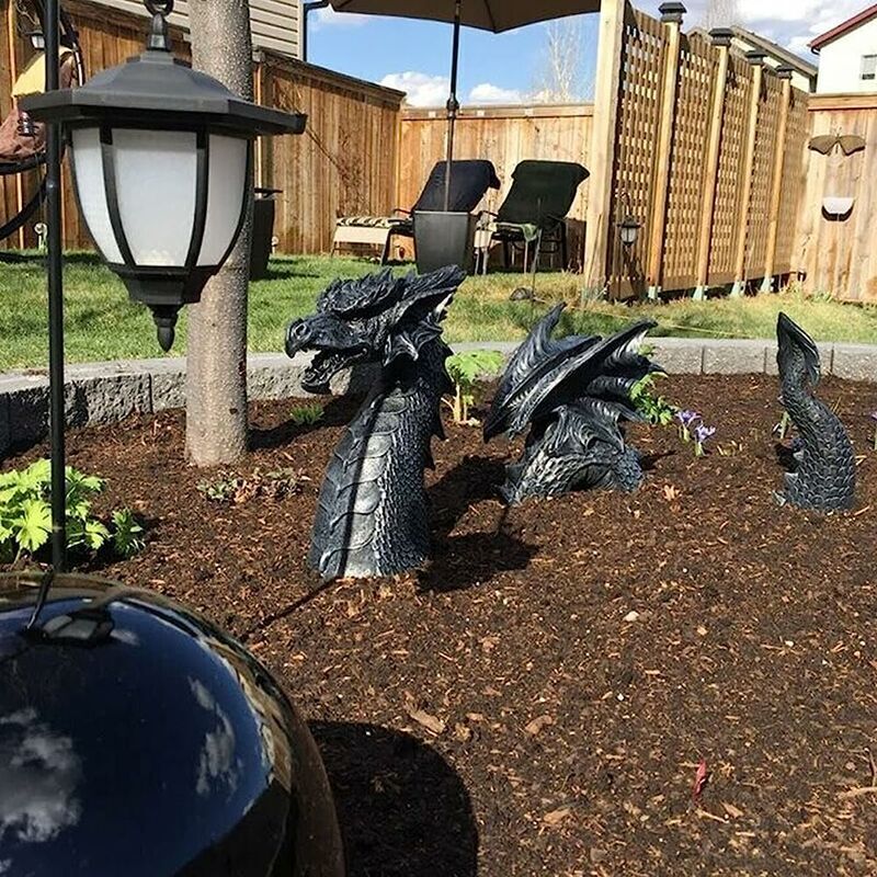 Statues Jardin Enfants Garden Mile - Résine Effet Pierre Ours Et Chien 27cm