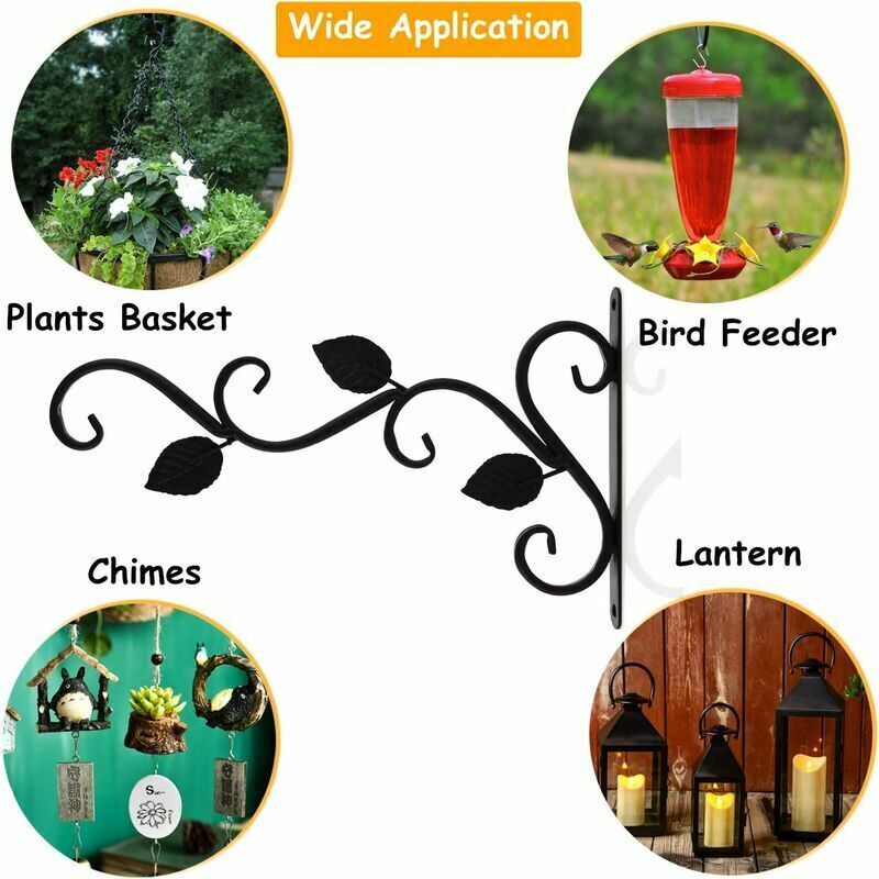 2 Pièces Crochets Pour Plantes Suspendues Blancs - Supports Muraux Robustes Avec Vis Pour Paniers De Fleurs, Lanternes, Mangeoires Et Décorations De Jardin