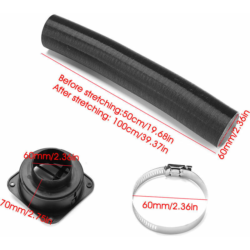 Conduit Chauffage Diesel 75 Mm Rotatif 360° - Pour Webasto, Eberspacher, Propex - Sortie Directionnelle Amovible