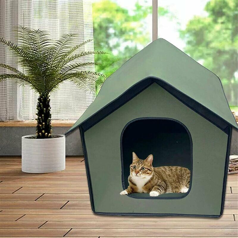 Niche Pour Chien Ou Chat - Maison étanche Intérieur/extérieur - Taille M - Toit Amovible - Animalerie